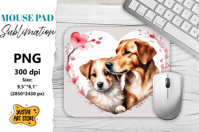 Animal mouse pad. Cute Dogs couple sublimation Sublimation Yustaf Art Store 