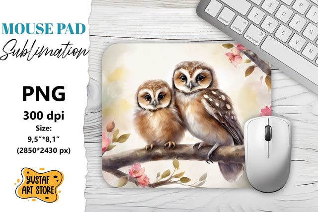 Animal mouse pad. Cute Owl sublimation Sublimation Yustaf Art Store 