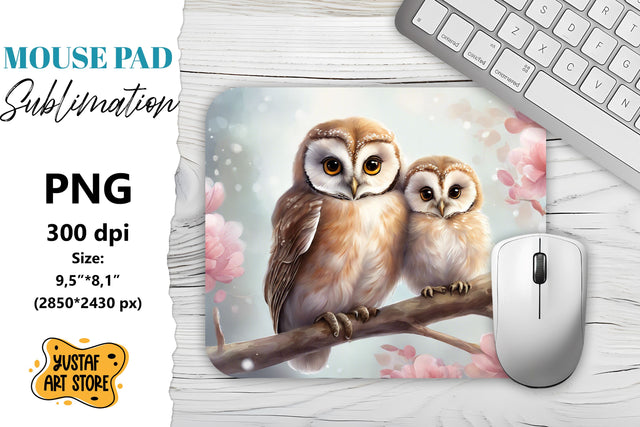 Animal mouse pad. Cute Owl sublimation Sublimation Yustaf Art Store 