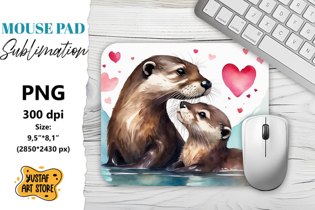 Animal mouse pad. Otter sublimation Sublimation Yustaf Art Store 