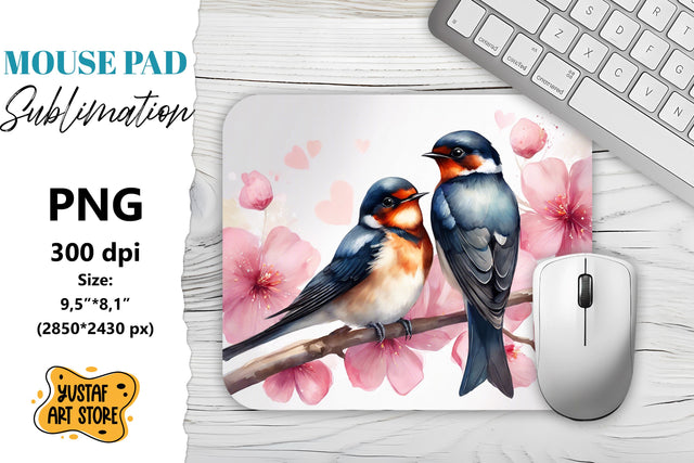 Animal Mouse Pad sublimation. Birds couple Sublimation Yustaf Art Store 