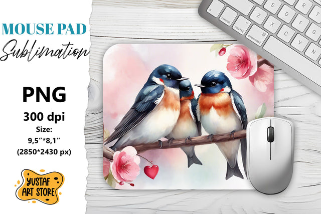 Animal Mouse Pad sublimation. Birds family Sublimation Yustaf Art Store 