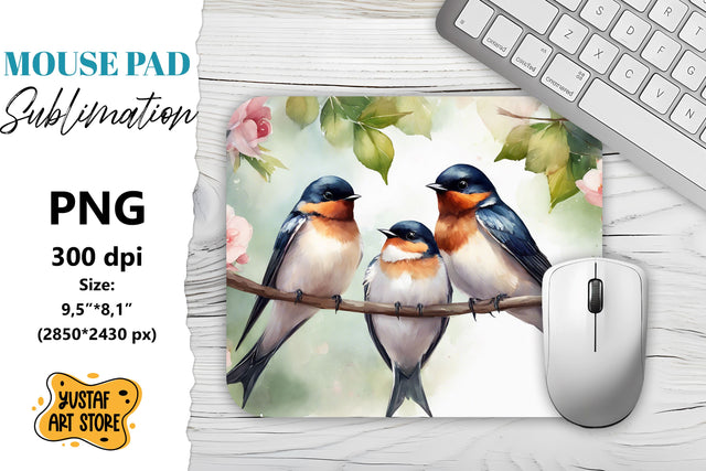 Animal Mouse Pad sublimation. Birds family Sublimation Yustaf Art Store 