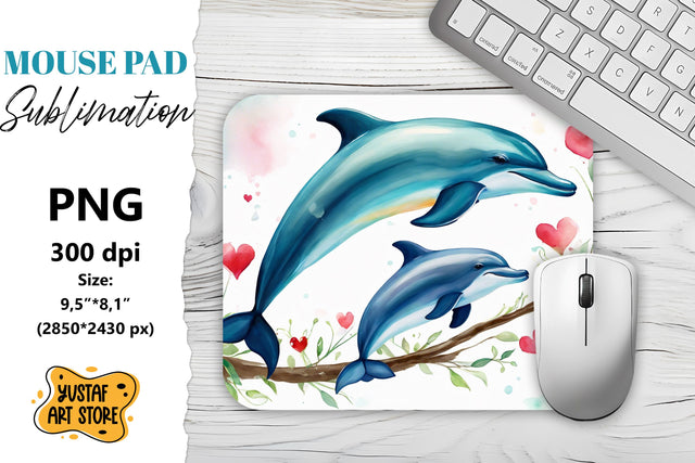 Animal Mouse Pad sublimation. Cute dolphins Sublimation Yustaf Art Store 