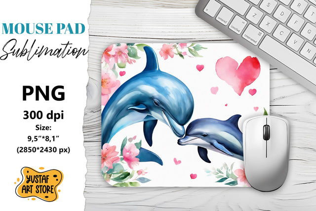 Animal Mouse Pad sublimation. Cute dolphins Sublimation Yustaf Art Store 