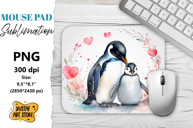 Animal Mouse Pad sublimation. Cute Penguin Sublimation Yustaf Art Store 