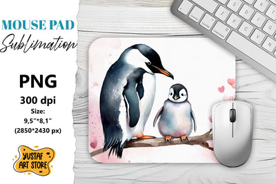 Animal Mouse Pad sublimation. Cute Penguin Sublimation Yustaf Art Store 