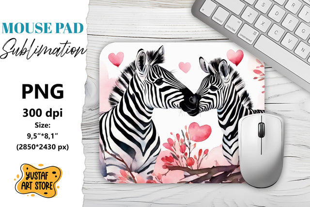 Animal Mouse Pad sublimation. Cute Zebra Sublimation Yustaf Art Store 