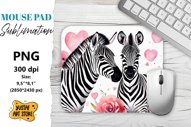 Animal Mouse Pad sublimation. Cute Zebra Sublimation Yustaf Art Store 