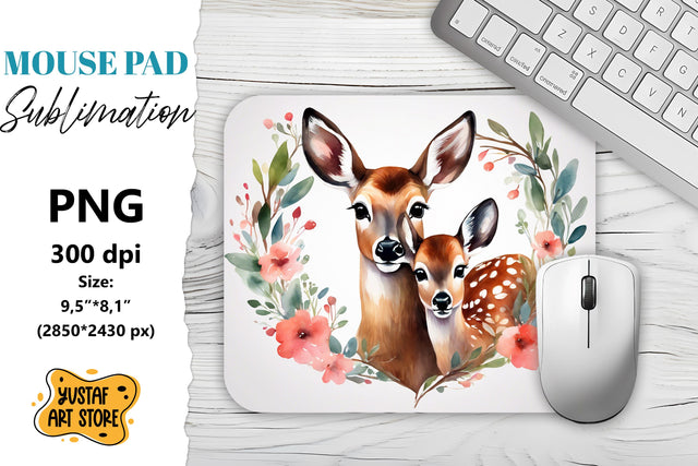Animal Mouse Pad sublimation. Deer sublimation Sublimation Yustaf Art Store 