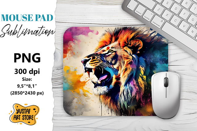 Animal Mouse Pad sublimation. Lion sublimation design Sublimation Yustaf Art Store 
