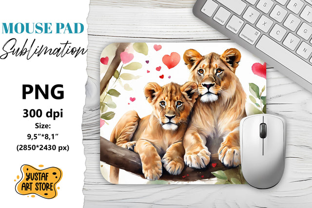 Animal Mouse Pad sublimation. Lions sublimation Sublimation Yustaf Art Store 