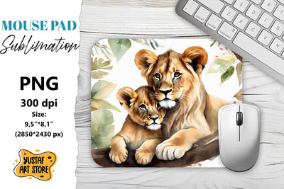 Animal Mouse Pad sublimation. Lions sublimation Sublimation Yustaf Art Store 