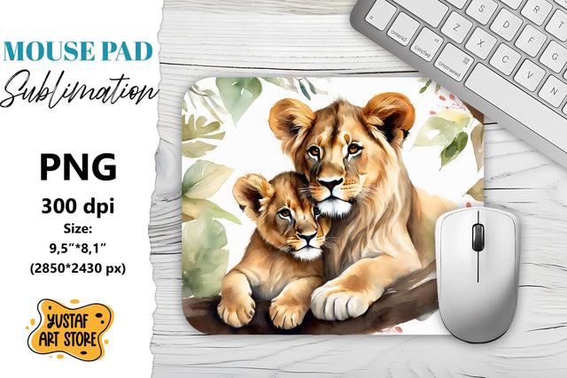 Animal Mouse Pad sublimation. Lions sublimation Sublimation Yustaf Art Store 