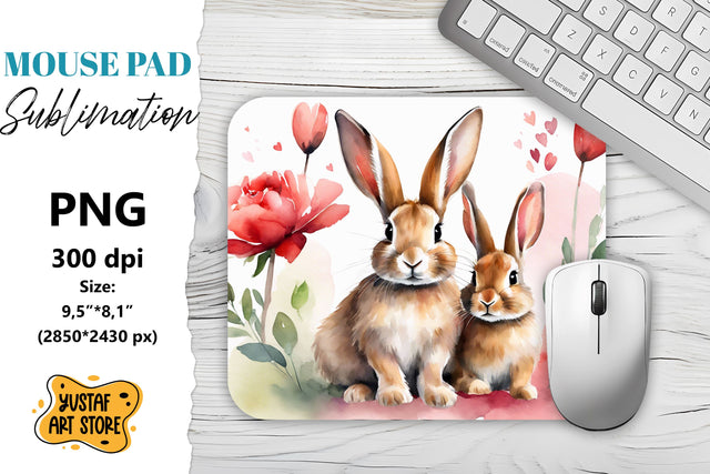 Animal Mouse Pad sublimation. Mom and Baby illustration Sublimation Yustaf Art Store 