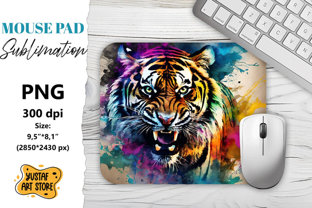 Animal Mouse Pad sublimation. Tiger sublimation design Sublimation Yustaf Art Store 