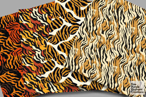 Animal Print Abstract Digital Paper | African Safari Wildlife Scrapbook Digital Pattern Fine Purple Elephant Creations 