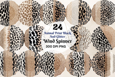 Animal Print Black And Glitter Wind Spinner Bundle Sublimation Regulrcrative 