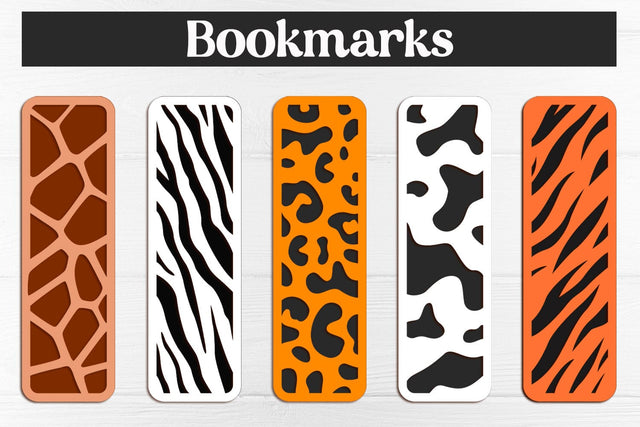 Animal print bookmarks svg, Layered papercut svg SVG AnastasiyaArtDesign 