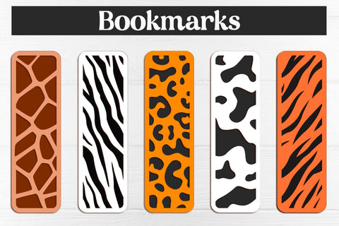 Animal print bookmarks svg, Layered papercut svg SVG AnastasiyaArtDesign 