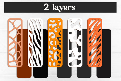 Animal print bookmarks svg, Layered papercut svg SVG AnastasiyaArtDesign 