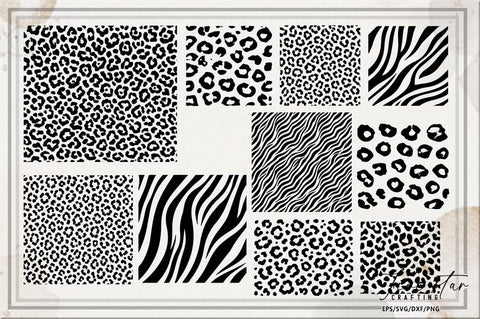 Animal Print SVG Bundle, Animal Print PNG Bundle, Animal Print Clipart, Leopard Print Svg, Cheetah Print Svg, Tiger Print Svg, Cow Print Svg SVG FiveStarCrafting 