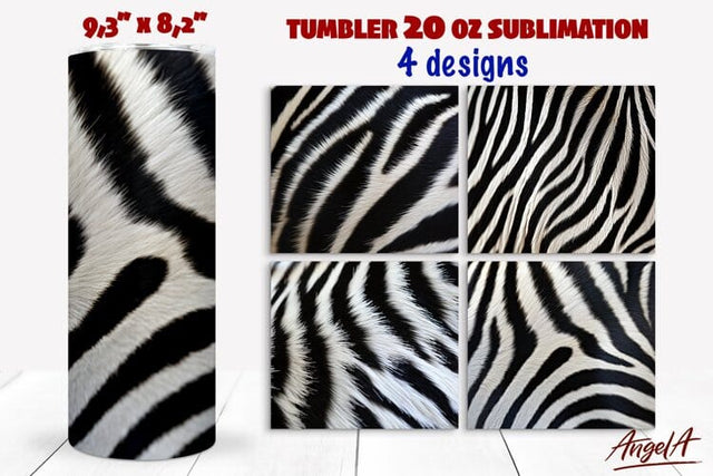 Animal print tumbler, Zebra print sublimation zebra pattern Sublimation Angelina Semenova 
