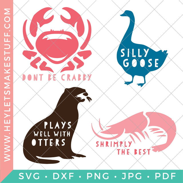 Animal Pun SVG Bundle SVG Hey Let's Make Stuff 