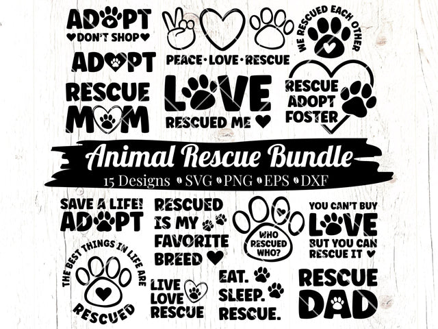 Animal Rescue SVG Bundle SVG Caffeinated SVGs 