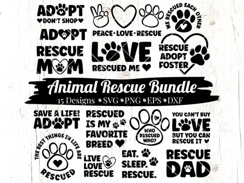 Animal Rescue SVG Bundle SVG Caffeinated SVGs 