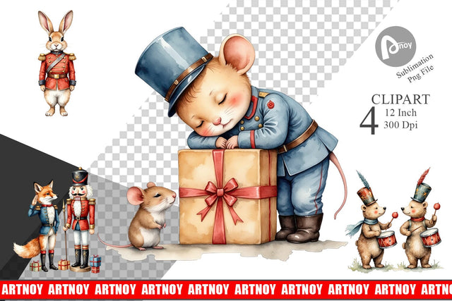 Animal Toy Soldiers Clipart Sublimation artnoy 