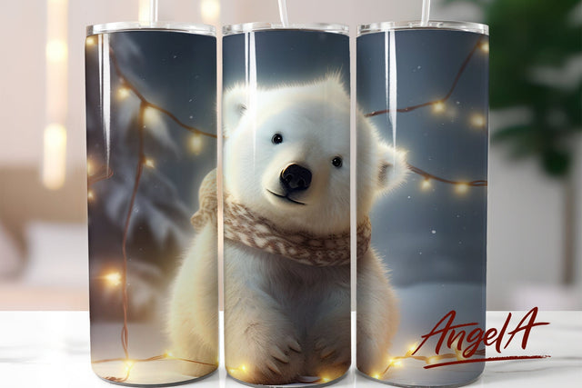 Animal tumbler wrap / polar baby bear tumbler / polar bear Sublimation Angelina Semenova 