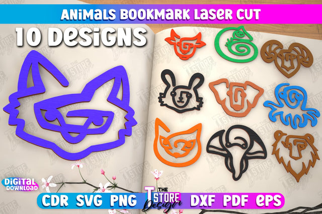 Animals Bookmark | Book Lover | Book Marker | Page Holder | Paperclip | CNC File SVG The T Store Design 