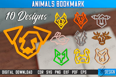 Animals Bookmark Bundle | Book Lover | Book Marker | Page Holder | Paperclip | CNC Files SVG Fly Design 