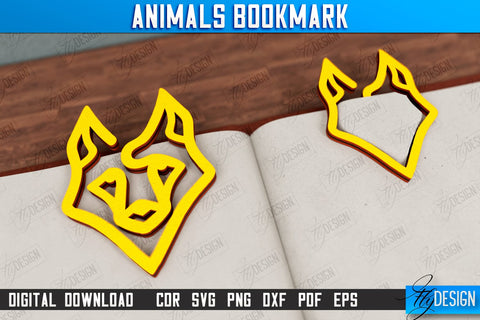 Animals Bookmark Bundle | Book Lover | Book Marker | Page Holder | Paperclip | CNC Files SVG Fly Design 