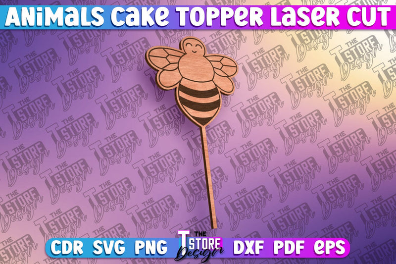 Animals Cake Topper Laser Cut | Cake Topper Design | CNC File - So Fontsy