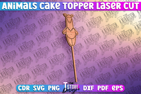 Animals Cake Topper Laser Cut | Cake Topper Design | CNC File SVG The T Store Design 