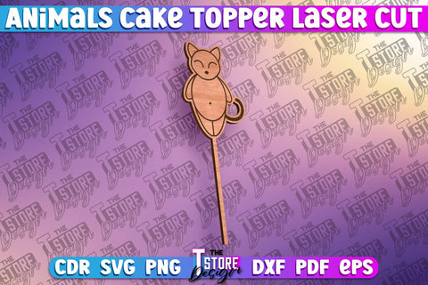 Animals Cake Topper Laser Cut | Cake Topper Design | CNC File SVG The T Store Design 