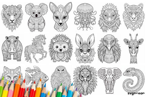 Animals Coloring Book | Coloring pages for kids SVG SvgOcean 