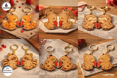 Animals Couple Keychain SVG Bundle SVG SvgOcean 