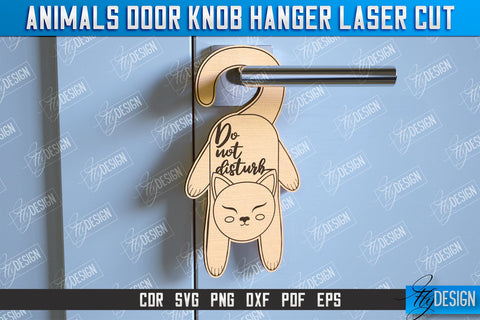 Animals Door Knob Hanger Bundle | Children's Room | Door Sign | Baby Animals | CNC File SVG Fly Design 