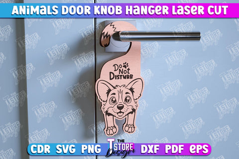Animals Door Knob Hanger | Children's Room | Door Sign | Baby Animals | CNC File SVG The T Store Design 
