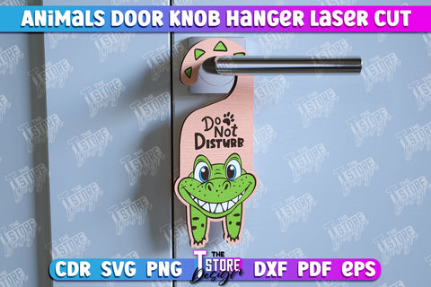 Animals Door Knob Hanger | Children's Room | Door Sign | Baby Animals | CNC File SVG The T Store Design 