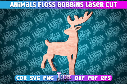 Animals Floss Bobbins Laser Cut | Laser Cut Design | CNC File SVG The T Store Design 