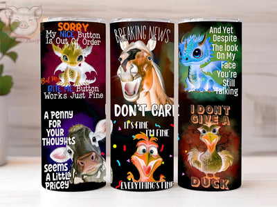 Animals Joke 20oz Tumbler Png, Straight & Tapered Tumbler Png, Funny Animals Tumbler Png, Digital Download PNG Sublimation Lara' s Designs 