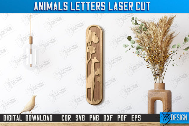 Animals Letters Laser Cut | Alphabet | 3D Decorative Letters | CNC File SVG Fly Design 