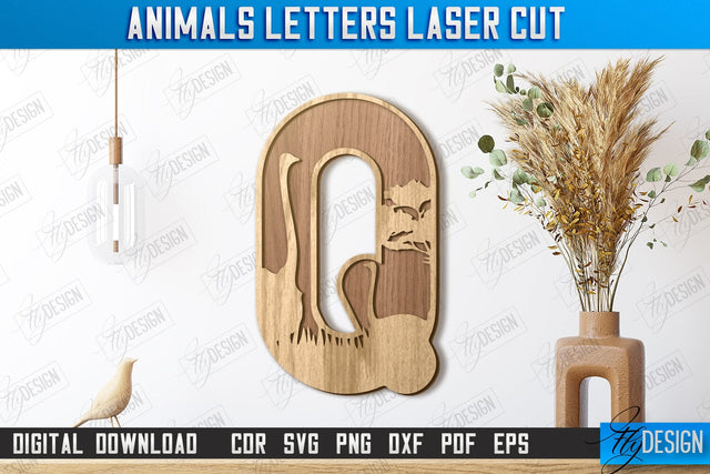 Animals Letters Laser Cut | Alphabet | 3D Decorative Letters | CNC File SVG Fly Design 