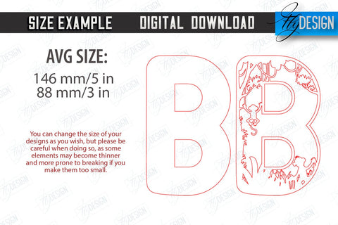 Animals Letters Laser Cut Bundle | Alphabet | 3D Decorative Letters | CNC Files SVG Fly Design 