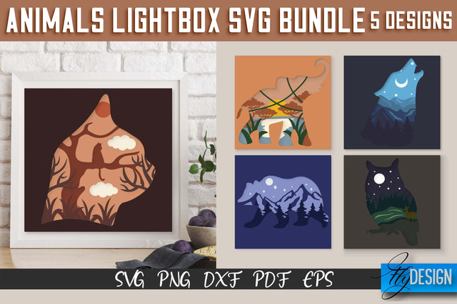Animals Lightbox SVG Design | Paper Cut Design | SVG File SVG Fly Design 