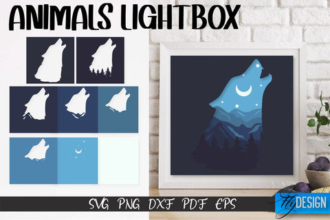 Animals Lightbox SVG Design | Paper Cut Design | SVG File SVG Fly Design 